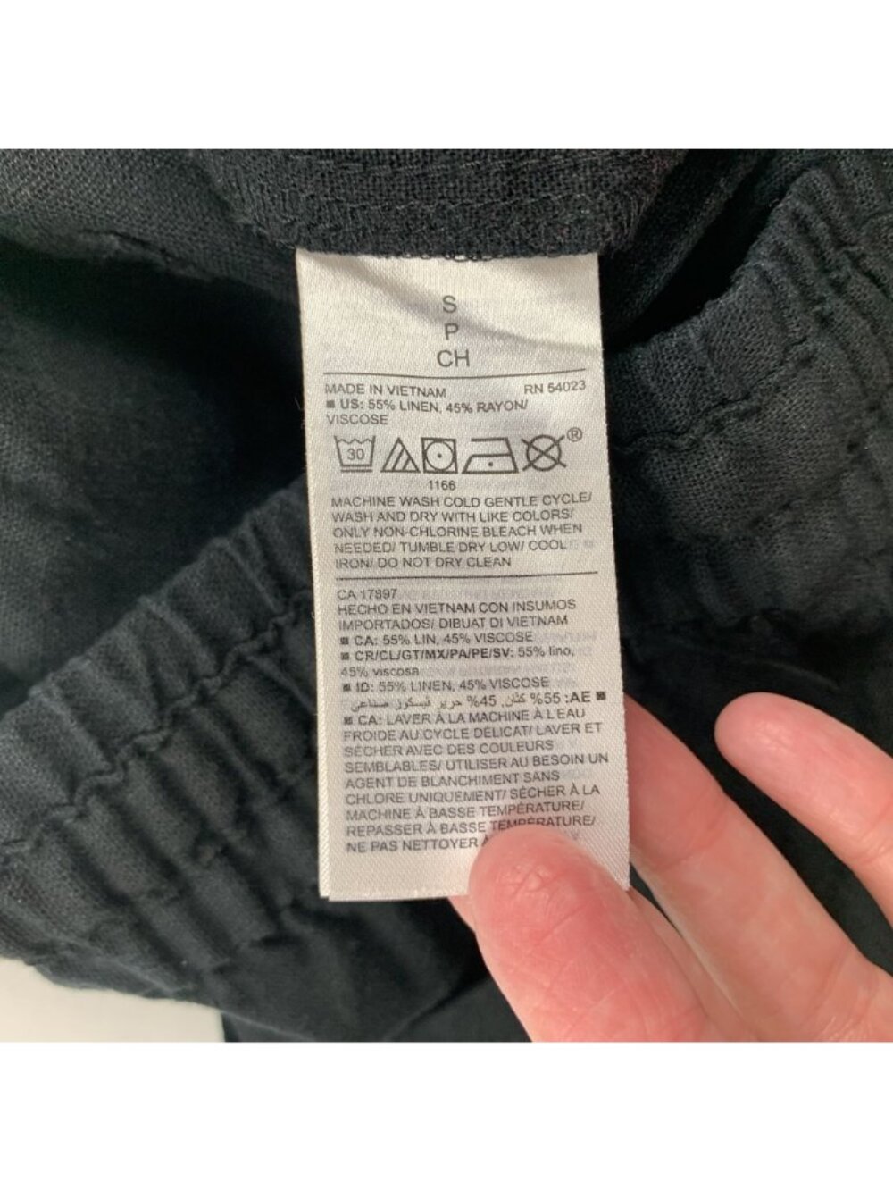 Old Navy Black Linen Blend High Rise Pull On Shorts S - Picture 3 of 4